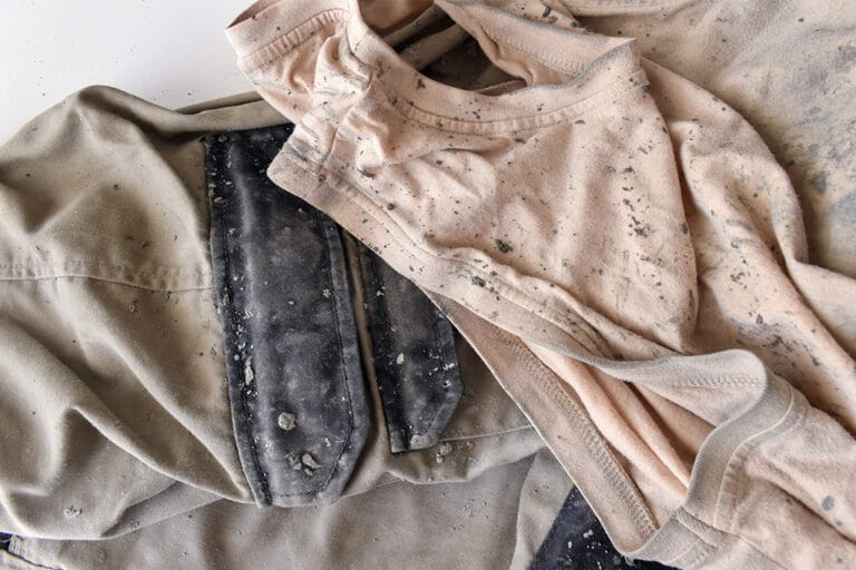 Worn and dirty clothes unsuitable for collection