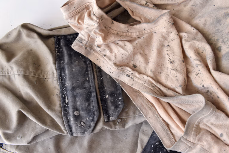 Worn and dirty clothes unsuitable for collection